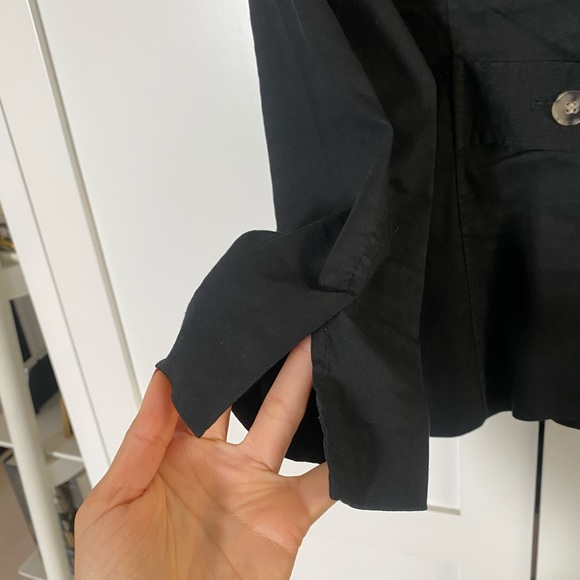 Theory Black Linen Blend Jacket Sz8 - Picture 5 of 9